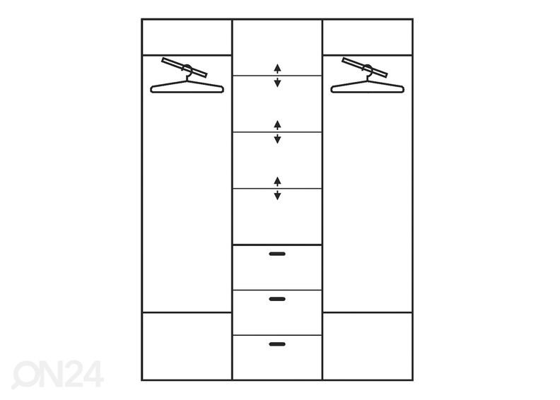 Riidekapp 150x44 cm suurendatud