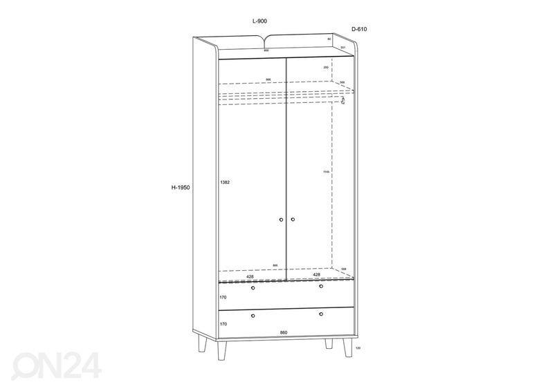 Riidekapp suurendatud