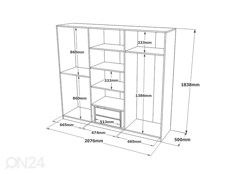 Riidekapp suurendatud
