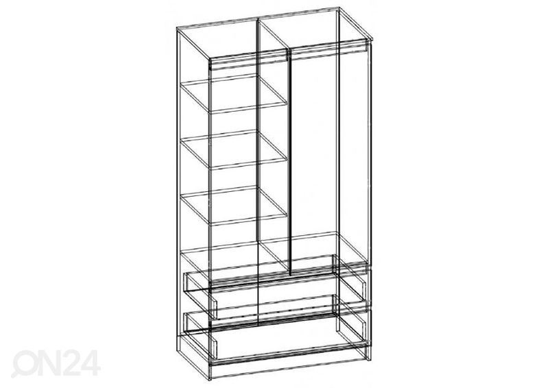Riidekapp 90cm suurendatud