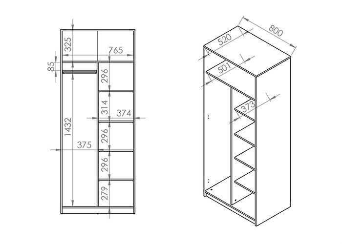 Riidekapp suurendatud