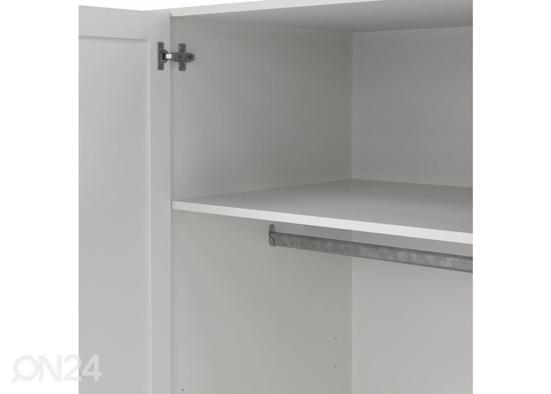 Riidekapp Billund 4, 195 cm valge suurendatud