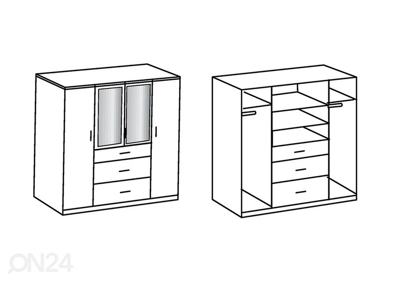 Riidekapp Click 180 cm suurendatud