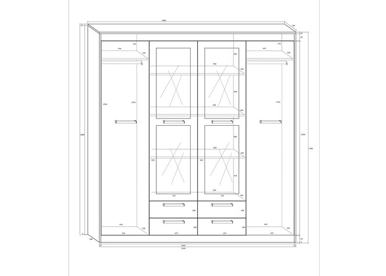 Riidekapp Cobhy 196 cm suurendatud