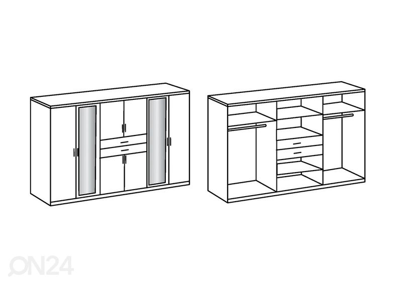 Riidekapp Diver 270 cm suurendatud