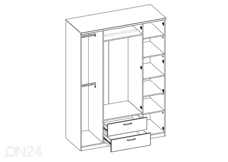Riidekapp Doorset 150 cm suurendatud