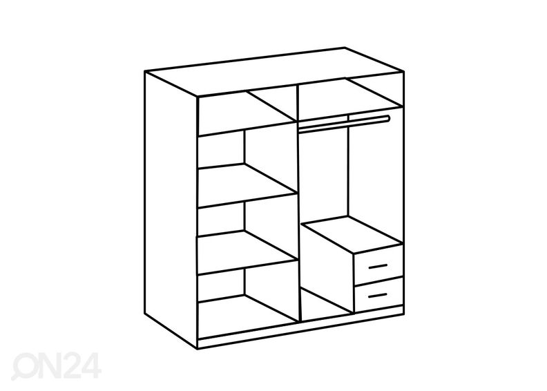 Riidekapp Eifel 180 cm suurendatud