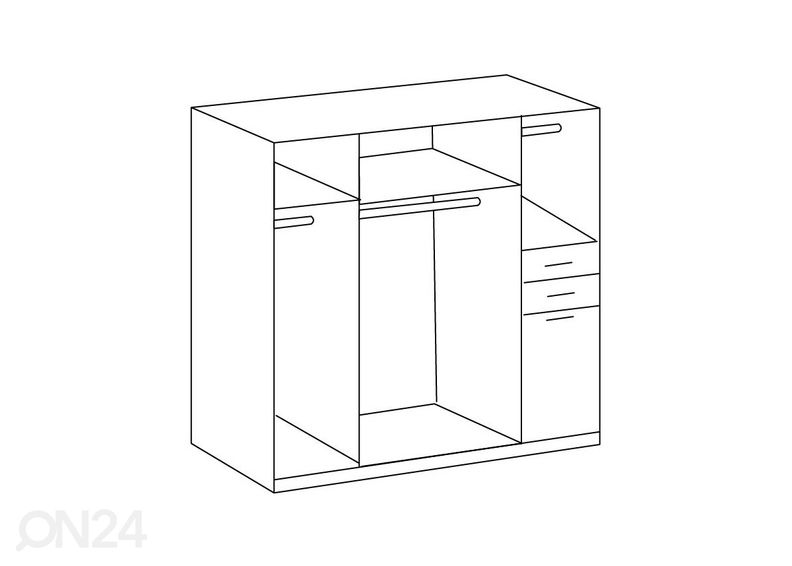 Riidekapp Frankfurt 180 cm suurendatud