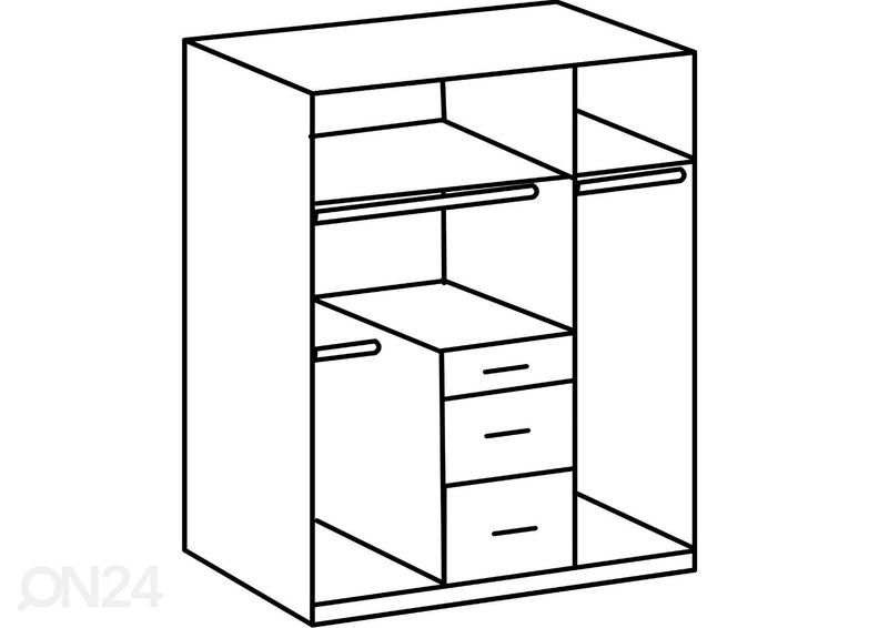 Riidekapp Gotland 135 cm suurendatud