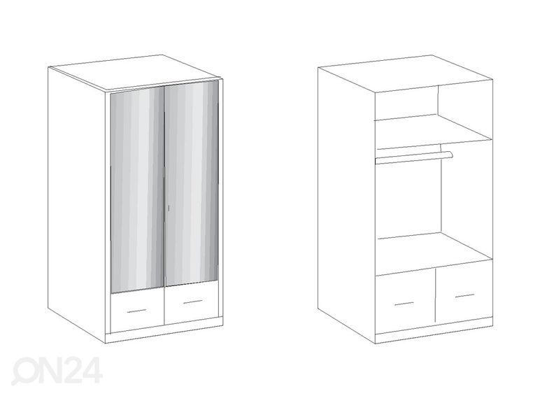Riidekapp Imago 90 cm suurendatud