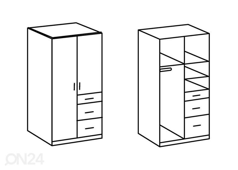 Riidekapp Joker 90 cm suurendatud