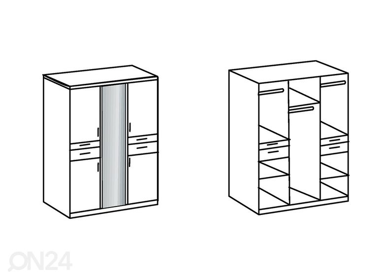 Riidekapp Koblenz 135 cm suurendatud