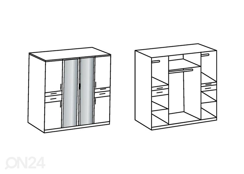 Riidekapp Koblenz 180 cm suurendatud