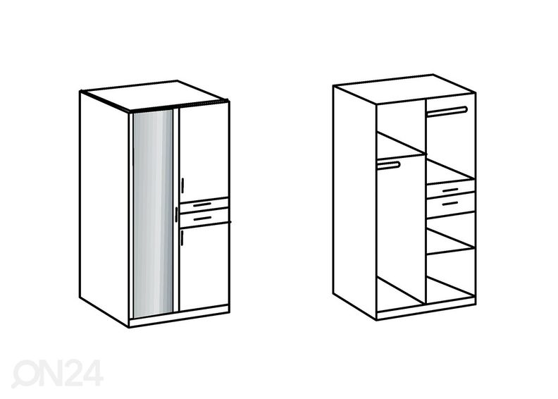 Riidekapp Koblenz 90 cm suurendatud