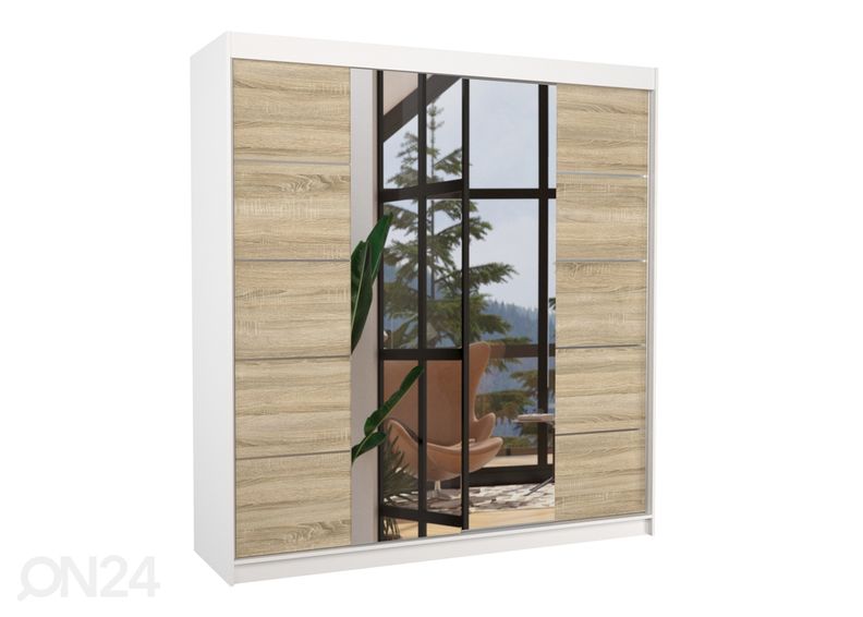 Riidekapp lükandustega Dalie 200 cm suurendatud