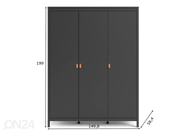 Riidekapp Madrid 150 cm suurendatud