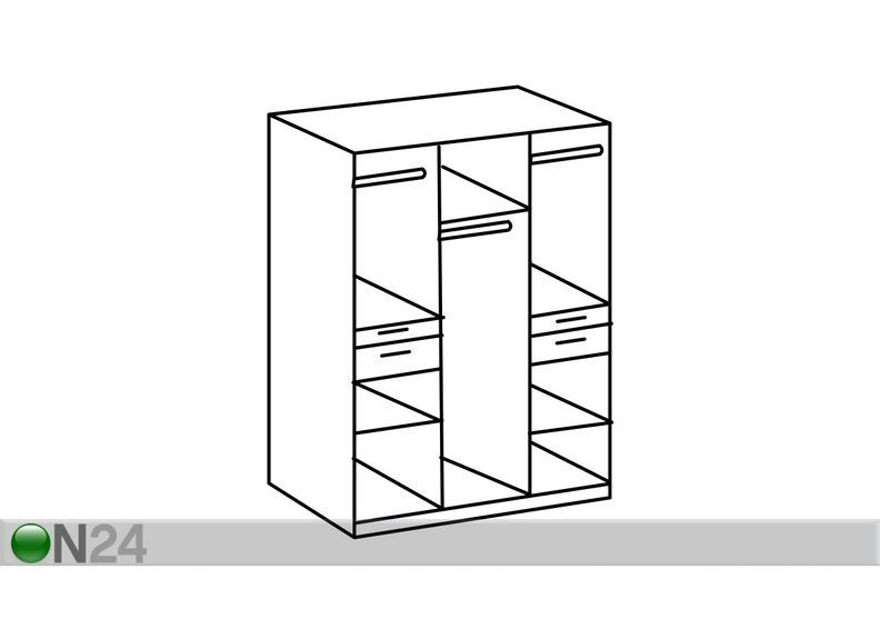 Riidekapp Mainz 135 cm suurendatud