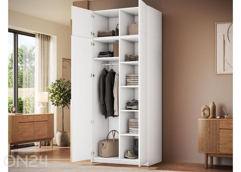 Riidekapp peegliga Alera II 100 cm suurendatud