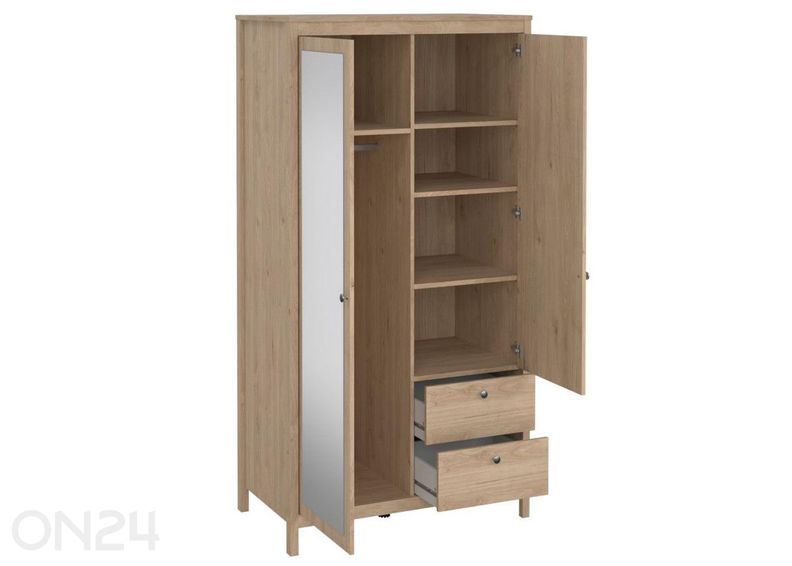 Riidekapp peegliga Madrid 102 cm suurendatud