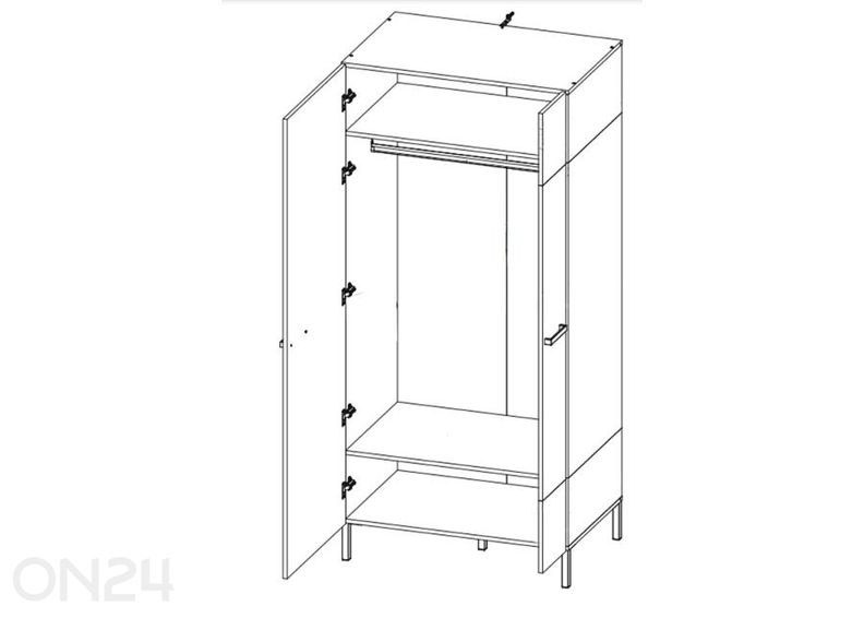 Riidekapp Santes 90,2 cm suurendatud