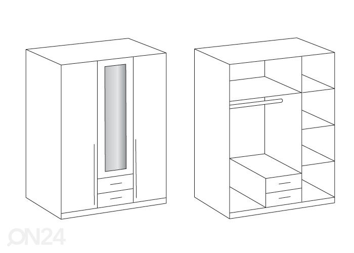 Riidekapp Skate 135 cm suurendatud