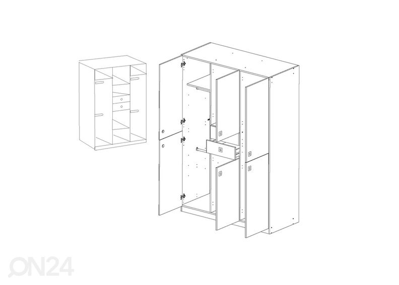 Riidekapp Sunny suurendatud