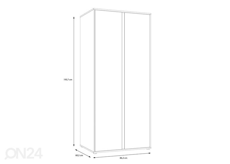 Riidekapp Tommy 86 cm suurendatud