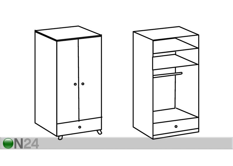 Riidekapp Töre 83 cm suurendatud