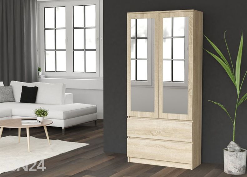 Riidekapp Trent 90 cm, peegliga suurendatud