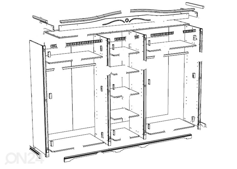 Riidekapp Uffizzi 258 cm suurendatud