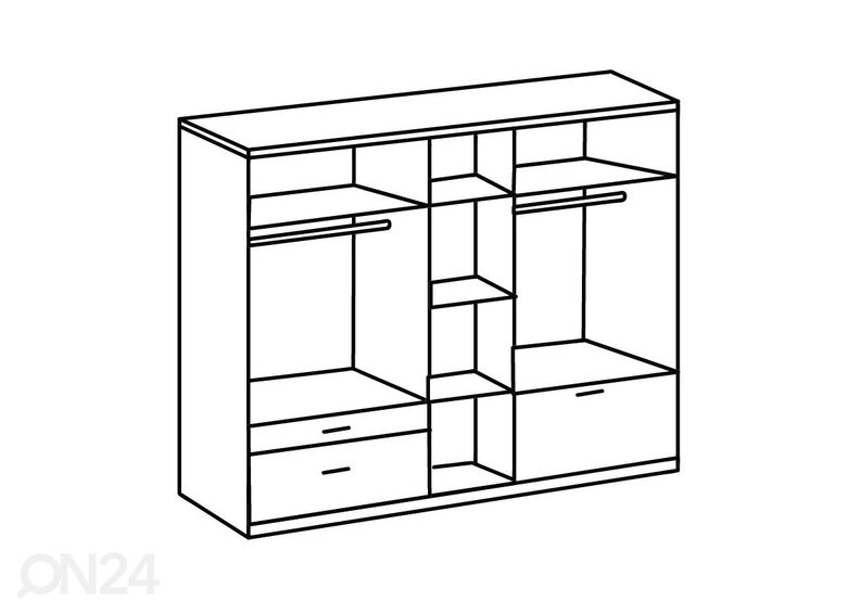 Riidekapp Venlo 225 cm suurendatud