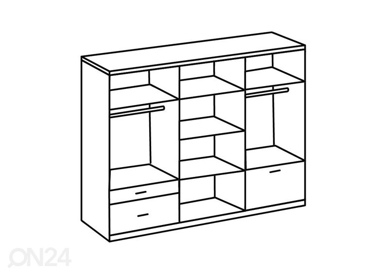 Riidekapp Venlo 270 cm suurendatud