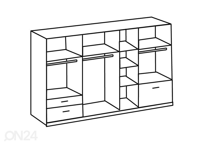 Riidekapp Venlo 315 cm suurendatud