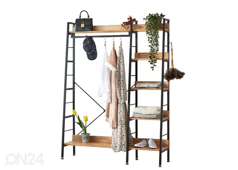 Riidestange riiulitega suurendatud