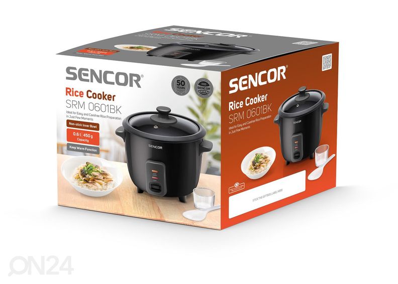 Riisikeetja+aurutaja Sencor SRM0601BK suurendatud