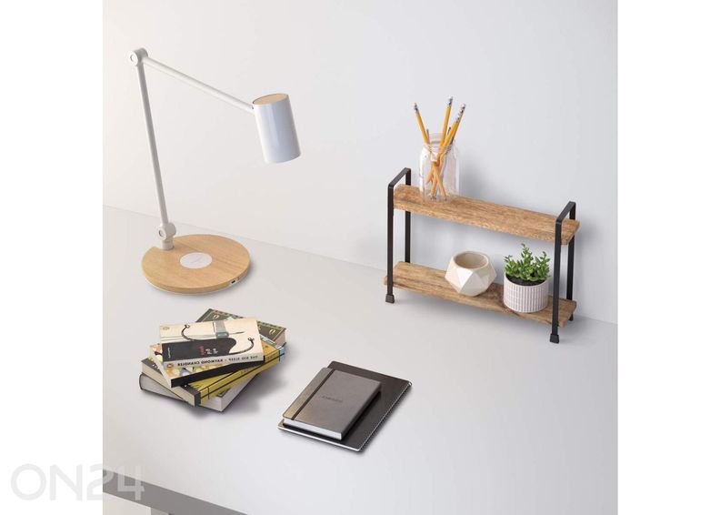 Riiul 2x York 34x8x23cm, must + akaatsia puit suurendatud