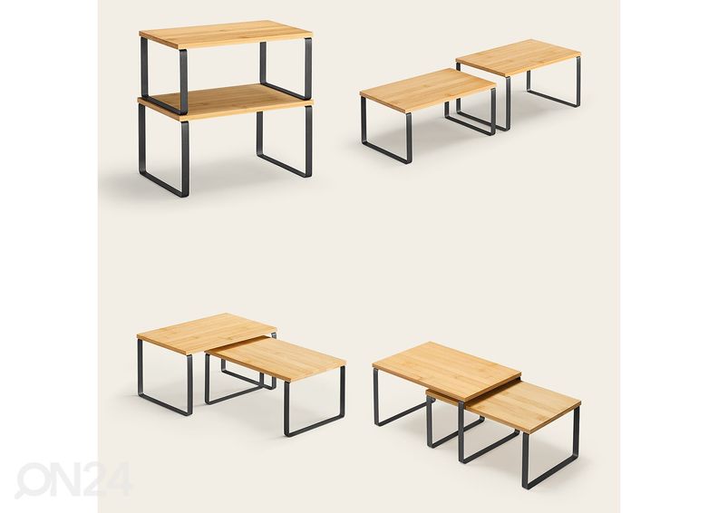 Riiul lauale 2tk, must/tamm suurendatud