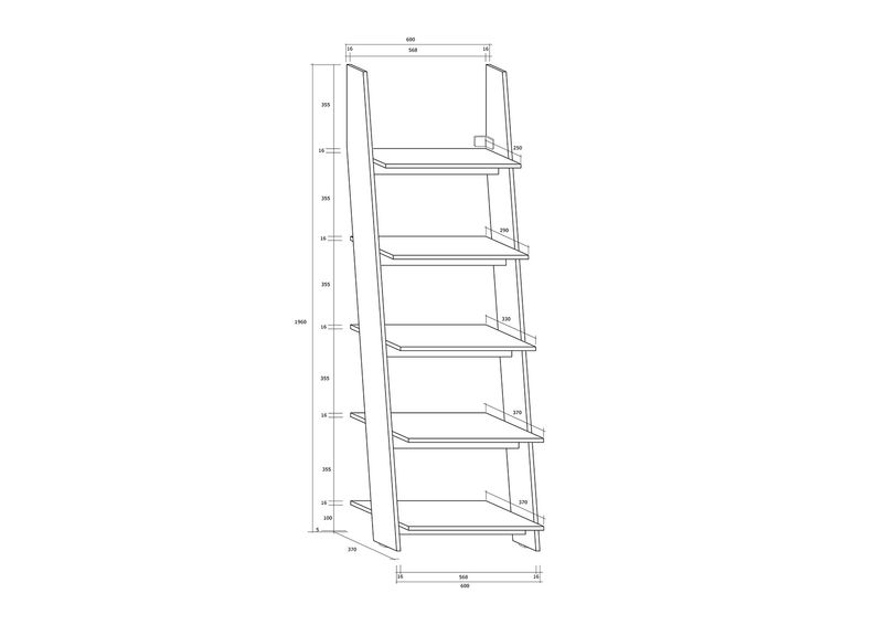 Riiul Mallow 60 cm suurendatud