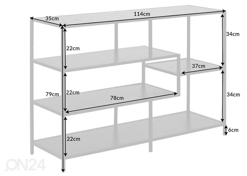Riiul Slim Line 114 cm suurendatud