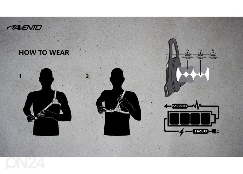 Rinnalamp jooksmiseks Avento suurendatud