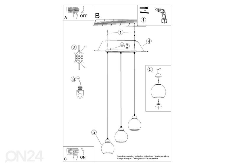 Rippvalgusti Alino 3, must suurendatud