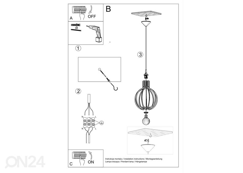 Rippvalgusti Arancia, naturaalne puit suurendatud