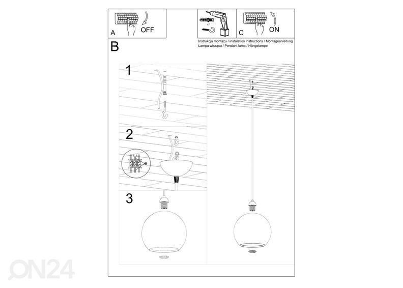 Rippvalgusti Ball, kollane suurendatud