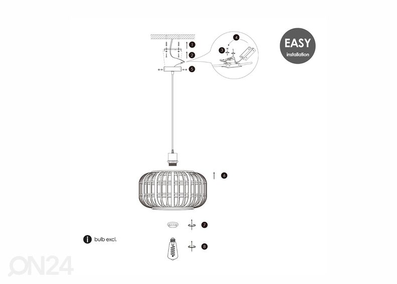 Rippvalgusti Bamboo suurendatud