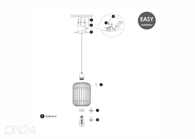 Rippvalgusti Bamboo suurendatud