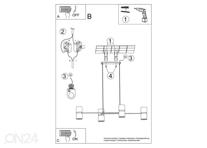 Rippvalgusti Kukkia, must suurendatud