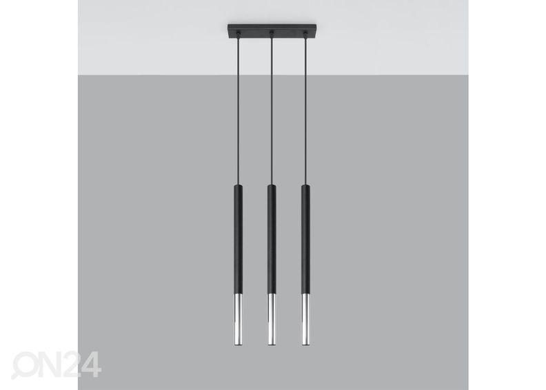 Rippvalgusti Mozaica 3L, must/kroom suurendatud