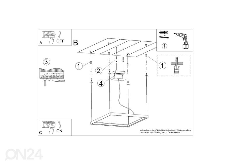 Rippvalgusti Nelya M, 3000K suurendatud