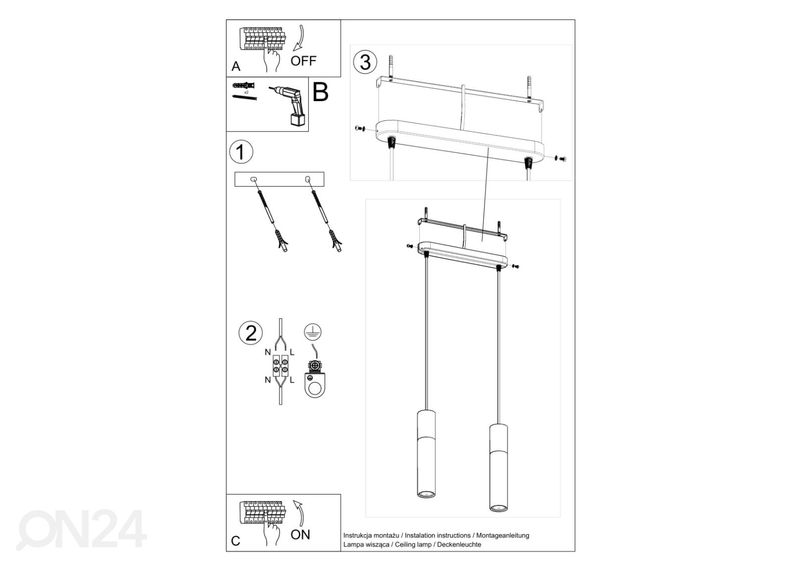 Rippvalgusti Pablo 2, valge suurendatud