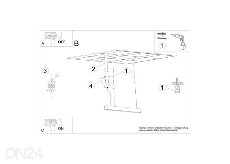 Rippvalgusti Pinne 67, 3000K suurendatud